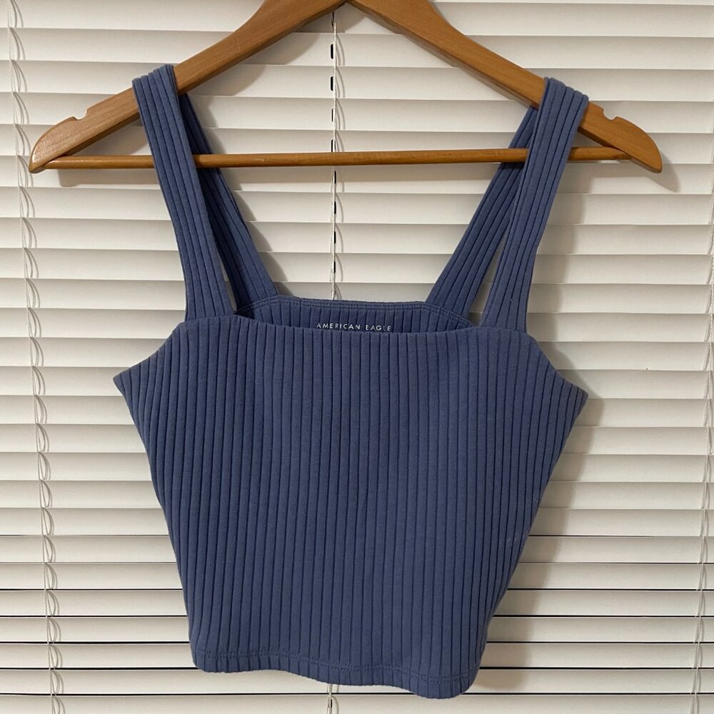 Blue American Eagle Crop Top
